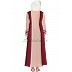 Dual color abaya- Beige with wine strip Dual color abaya- Beige with wine strip